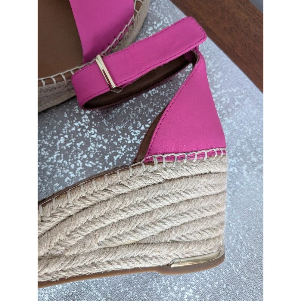 Pink Espadrille Wedge Sandals - Women